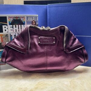 Alexander McQueen Metallic Purple De Manta Clutch